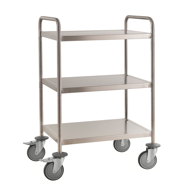 Chariot inox soudé C3 avec 3 tablettes - KONGAMEK