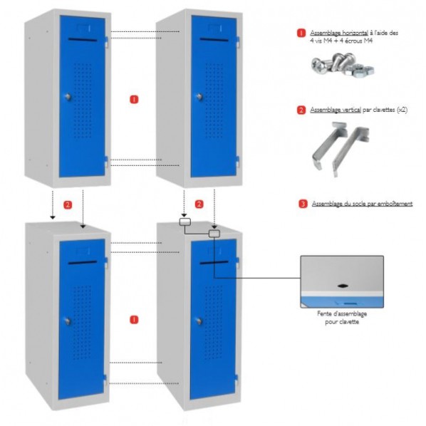 Vestiaire monobloc 1 case