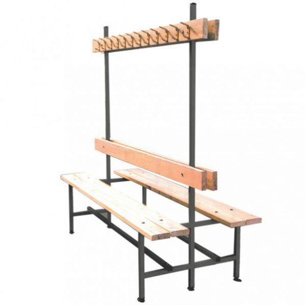 Banc vestiaire double face avec patère – 1500 mm