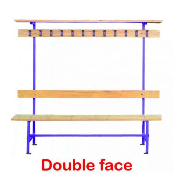 Banc double face - patère et porte-sacs – 1500 mm