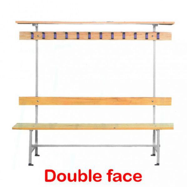 Banc double face - patère et porte-sacs – 1500 mm