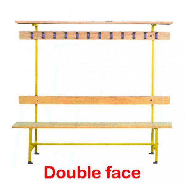 Banc double face - patère et porte-sacs – 1500 mm