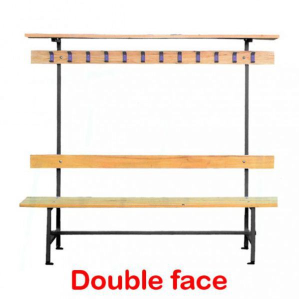 Banc double face - patère et porte-sacs – 1500 mm