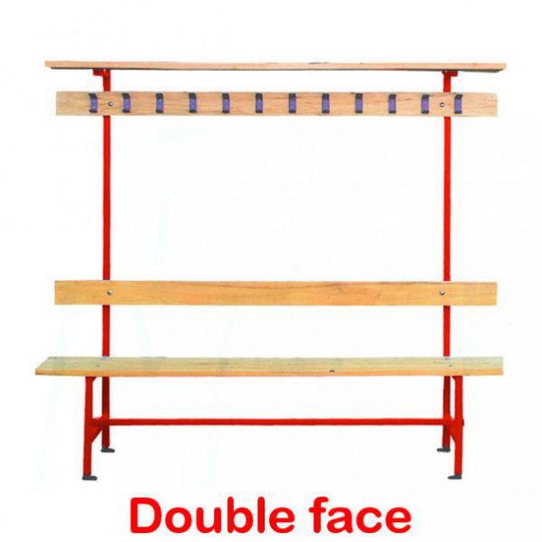 Banc double face - patère et porte-sacs – 1500 mm