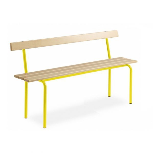 Banc vestiaire avec dossier pieds – 1600 mm