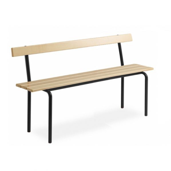 Banc vestiaire avec dossier pieds – 1600 mm