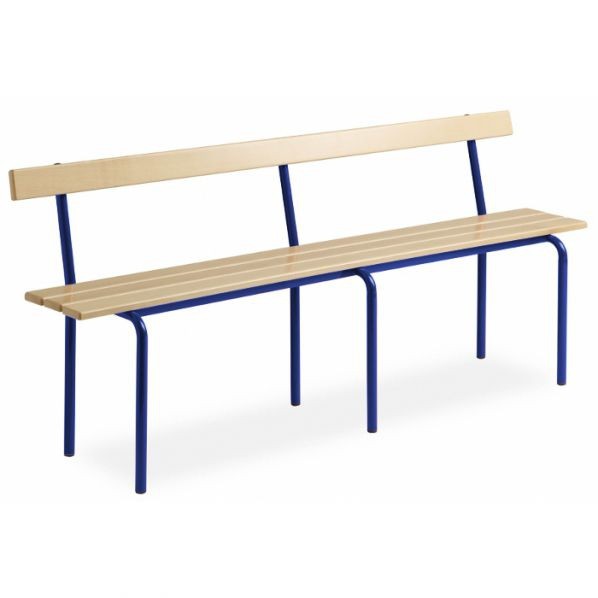 Banc vestiaire avec dossier pieds – 2000 mm