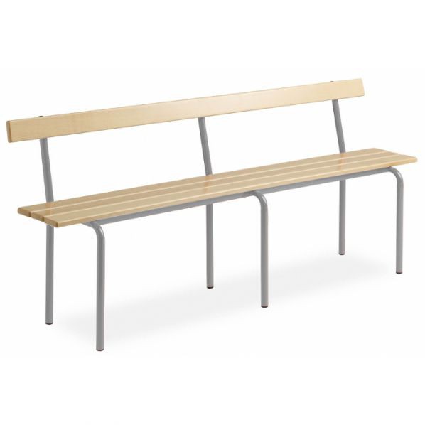 Banc vestiaire avec dossier pieds – 2000 mm