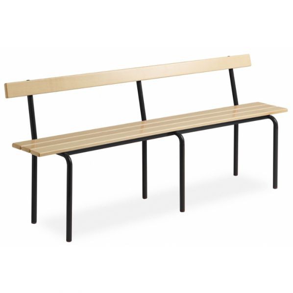 Banc vestiaire avec dossier pieds – 2000 mm