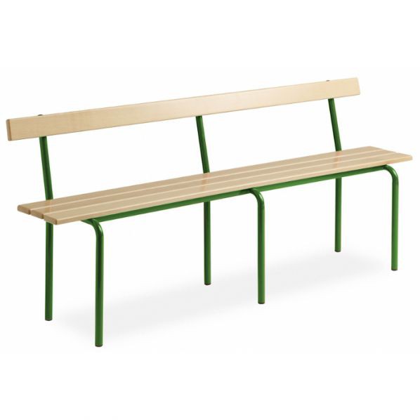 Banc vestiaire avec dossier pieds – 2000 mm