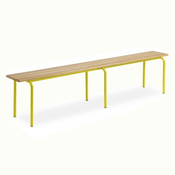 Banc vestiaire sans dossier pieds – 2000 mm