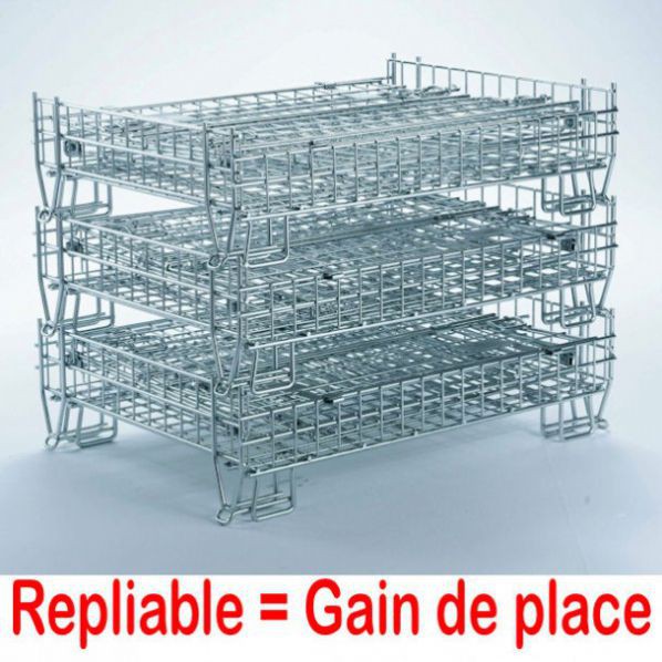 Caisse palette conteneur repliable zingue