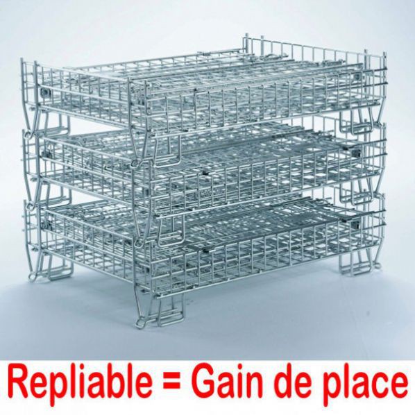 Caisse palette conteneur repliable zingue