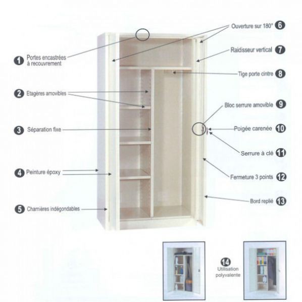 Armoire d'entretien rangement penderie