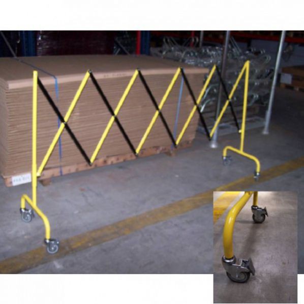 Barrière télescopique sur roulettes