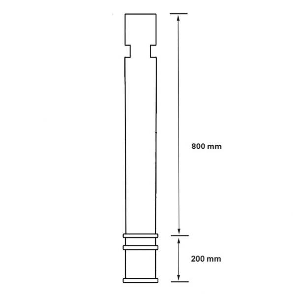 Poteau à mémoire de forme à sceller H1000mm