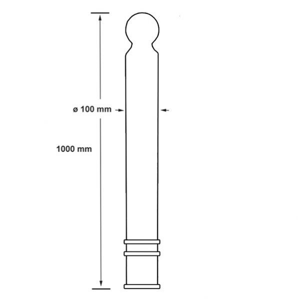 Poteau à mémoire de forme à sceller H1000mm