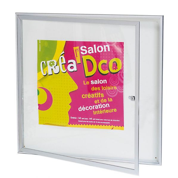 Vitrine d affichage interieur extra plate 20 mm d epaisseur fond magnetique