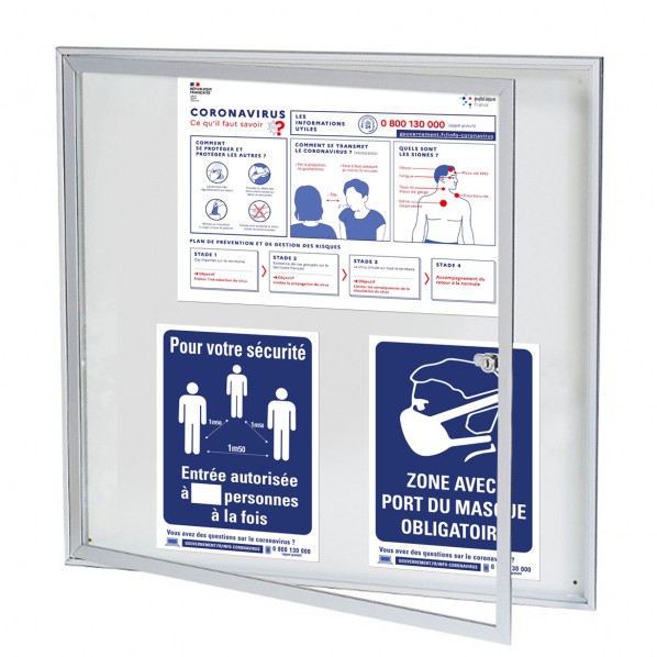 Vitrine d affichage interieur extra plate 20 mm d epaisseur fond magnetique