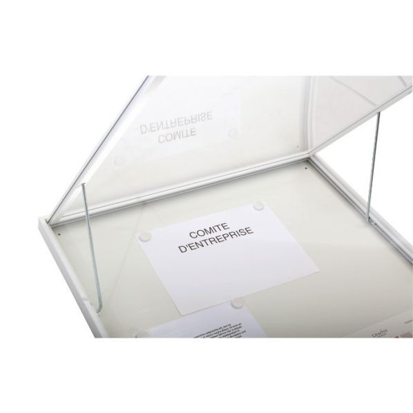 Vitrine intérieure angles ABS fond laqué vitrage plexiglas