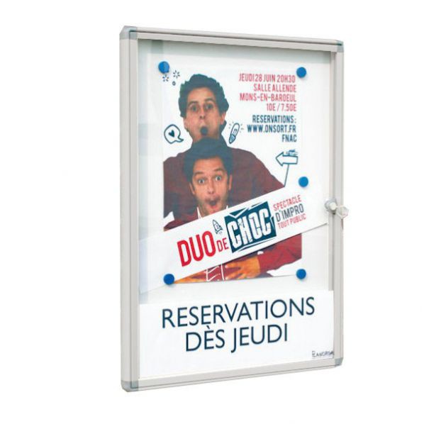 Vitrine ext?rieure cadre design anodise - vitrage plexi