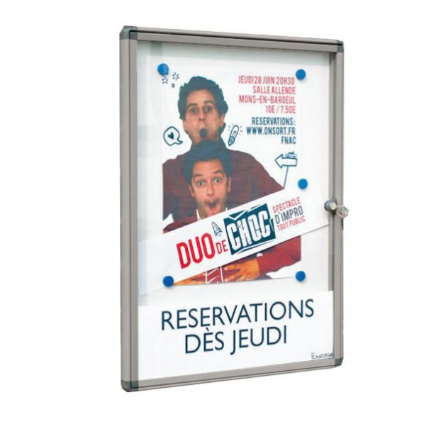 Vitrine ext?rieure cadre design grise vitrage plexi