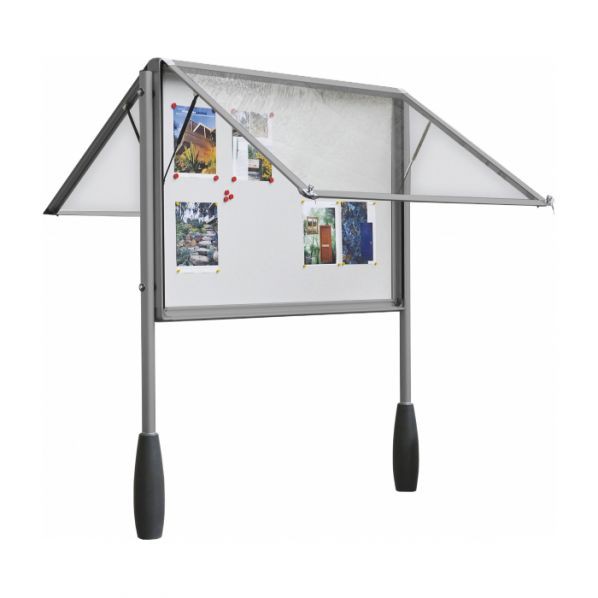 Vitrine d'affichage ext?rieur double face gris