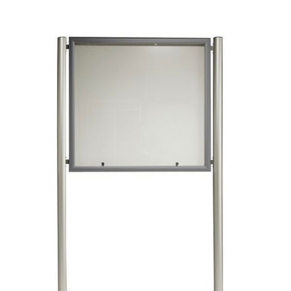 Vitrine d'ext?rieur sur pied cadre gris