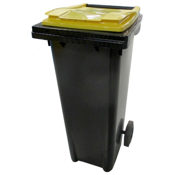 Conteneur poubelle bicolore - 140 litres