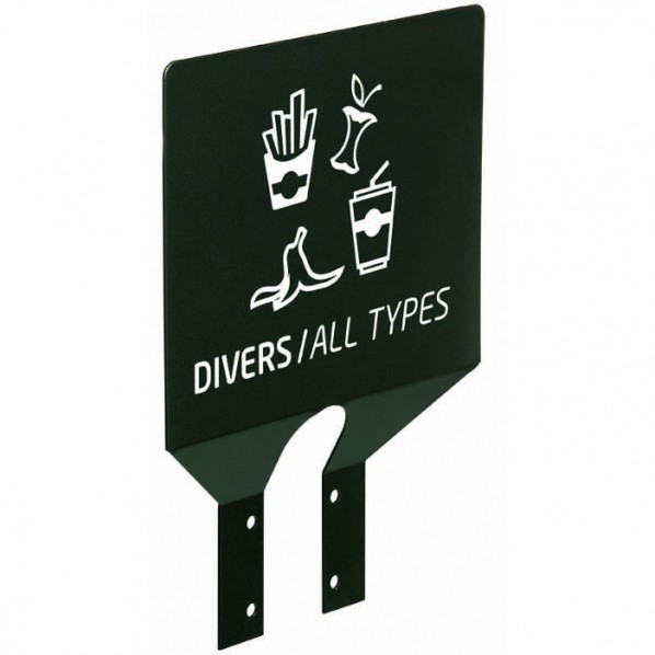 Plaque signaletique tri selectif pour poteau
