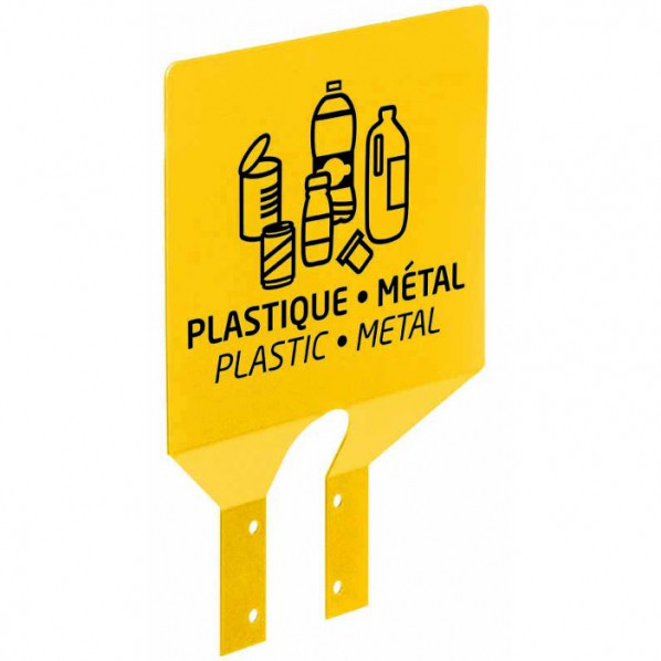 Plaque signaletique tri selectif pour poteau