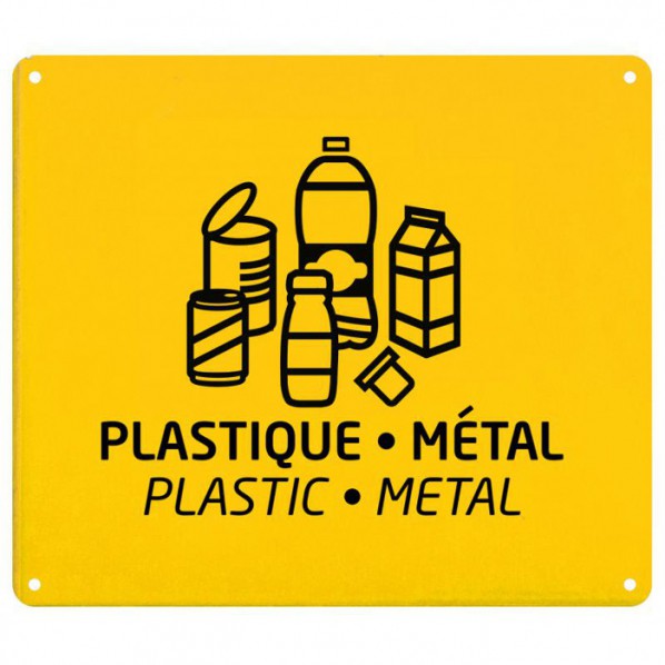 Plaque signaletique tri selectif murale