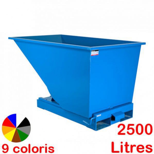 Benne auto-basculante pour chariot elevateur 2500 litres