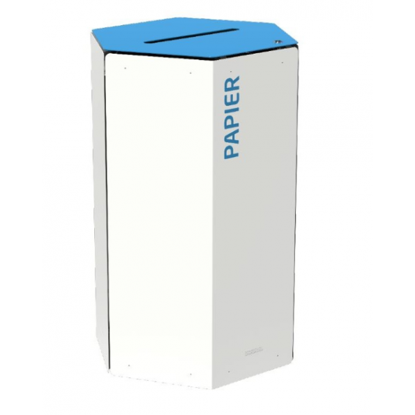 Poubelle de tri selectif corps blanc - 50 Litres