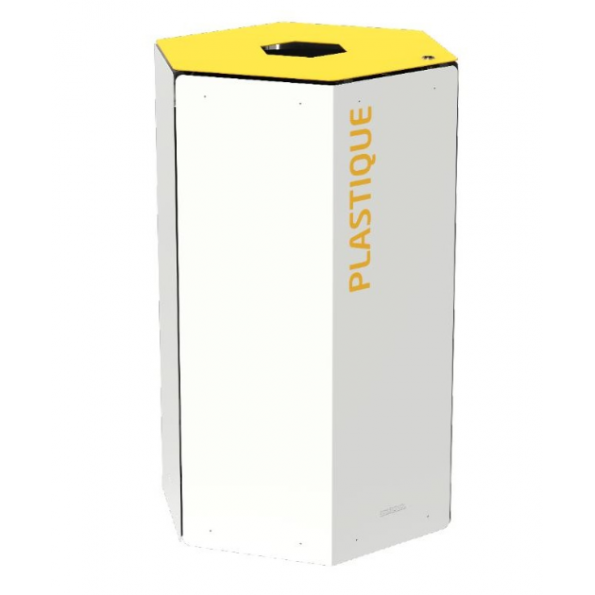 Poubelle de tri selectif corps blanc - 50 Litres