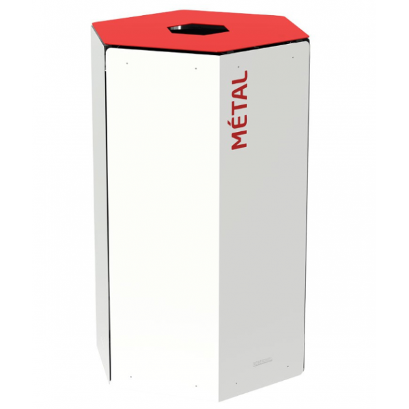 Poubelle de tri selectif corps blanc - 50 Litres