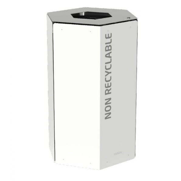 Poubelle de tri selectif corps blanc - 50 Litres