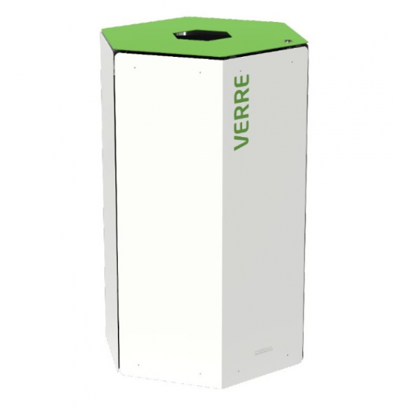 Poubelle de tri selectif corps blanc - 50 Litres
