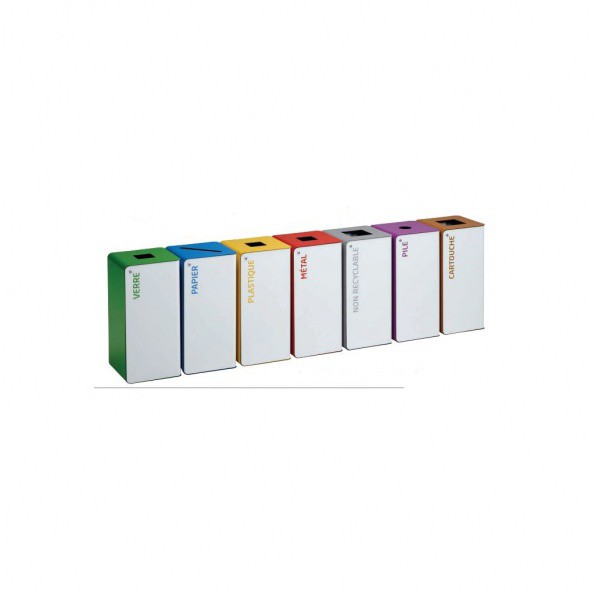 Borne de tri selectif blanche 40L - Cubatri