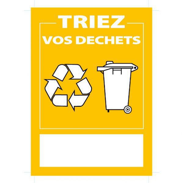 Panneaux affichage tri sélectif pour support sac poubelle