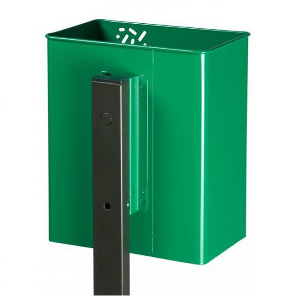 Poteau rectangulaire pour corbeilles pivotantes