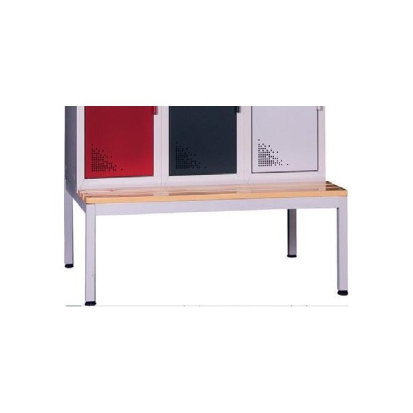 Vestiaire industrie propre monobloc 4 cases avec banc