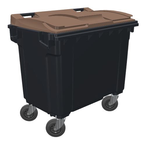 Conteneur poubelle bicolore - 660 litres