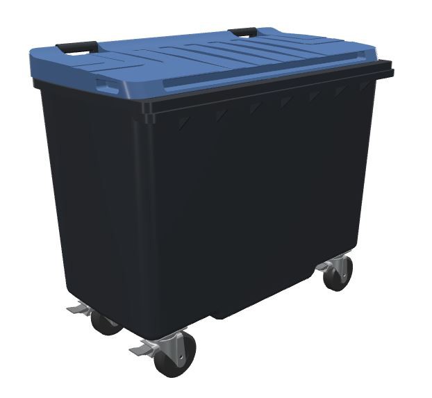 Conteneur poubelle bicolore - 500 litres