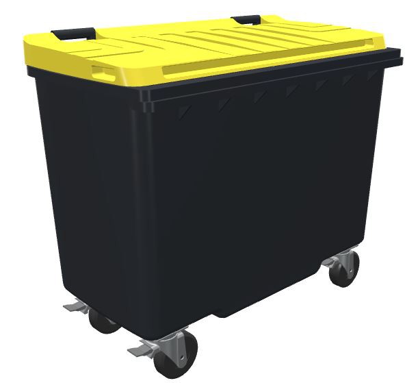 Conteneur poubelle bicolore - 500 litres