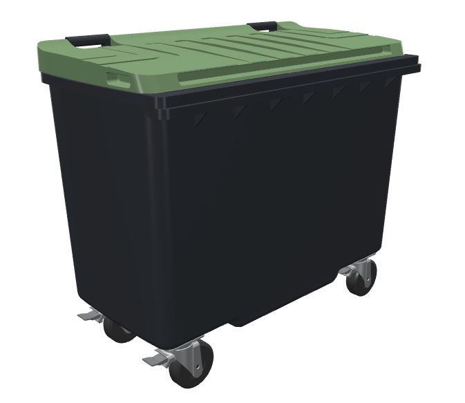 Conteneur poubelle bicolore - 500 litres