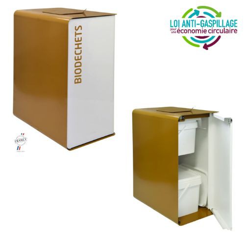 Borne de tri sélectif biodéchets – 2x20L