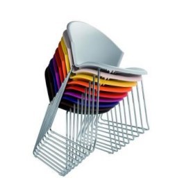 Chaise coque de couleur arrondie – Polypropylène