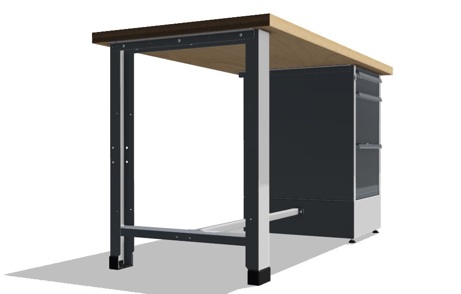 Établi fixe avec caisson 3 tiroirs