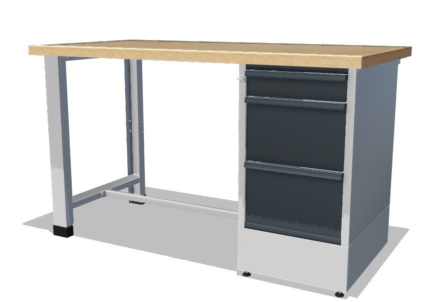 ?tabli fixe avec caisson 3 tiroirs